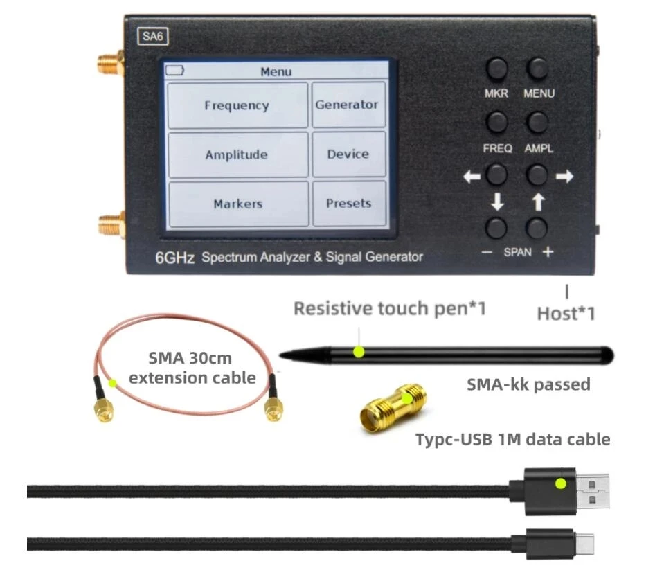 6GHz Portable Spectrum Analyzer Signal Generator 3G 4G LTE CDMA DCS GSM GPRS GLONASS