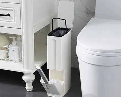 6L Bathroom Trash Can with Brush 6L Bathroom Trash Can with Brush