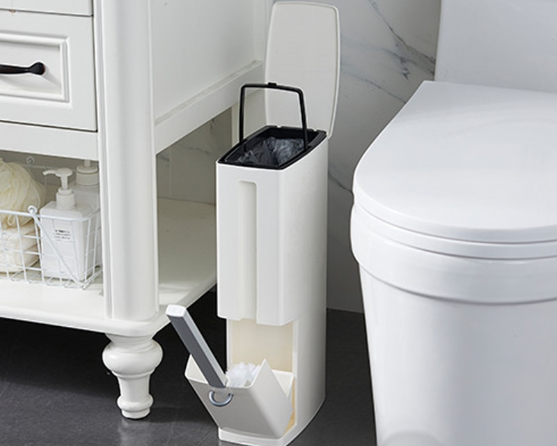 6L Bathroom Trash Can with Brush 6L Bathroom Trash Can with Brush