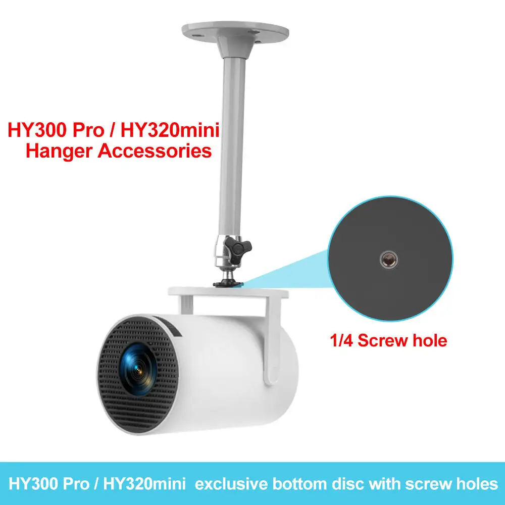 6mm 21cm Projector Tripod Metal Wall Ceiling Mount 1/4 Holder Stand Mounting HY300 Pro P30 TD80W Mini Projector Camera