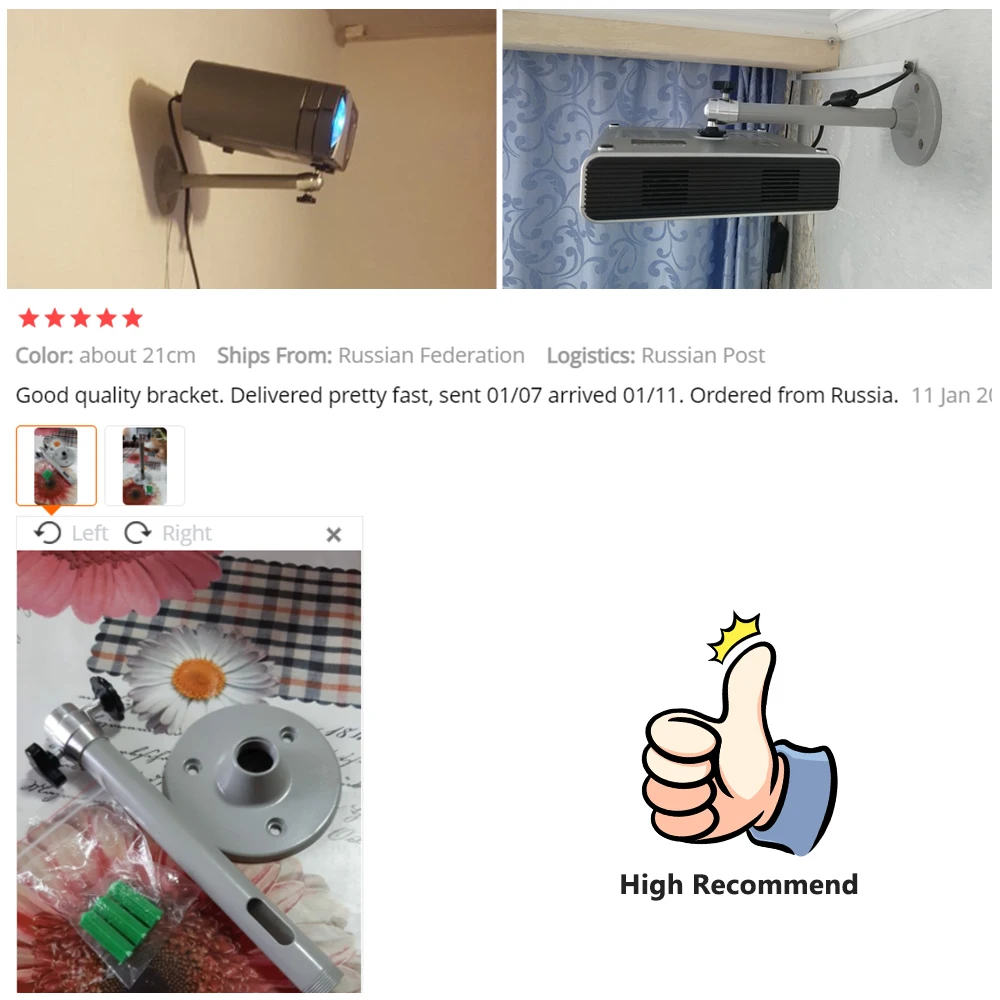 6mm 21cm Projector Tripod Metal Wall Ceiling Mount 1/4 Holder Stand Mounting HY300 Pro P30 TD80W Mini Projector Camera