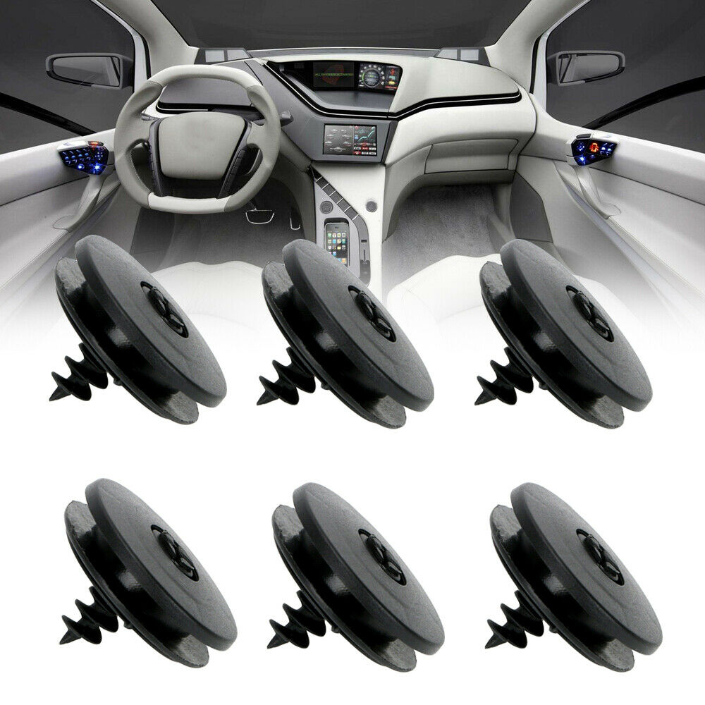 6pcs Car Mat Carpet Clips Fixing Grips Clamps Floor Holders Sleeves Premium Kit Anti Skid Fastener Retainer Car