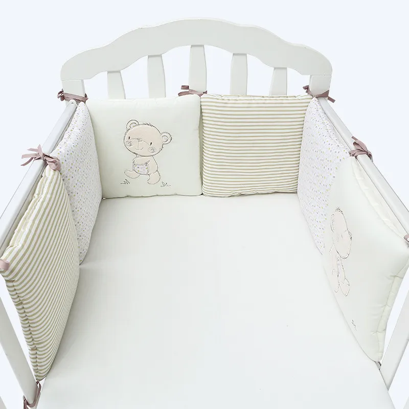 6Pcs/Set Baby Bed Protector Crib Bumper Pads Baby Bed Bumper Kids Safety Bed Around Cotton Blend Crib Anti-collision