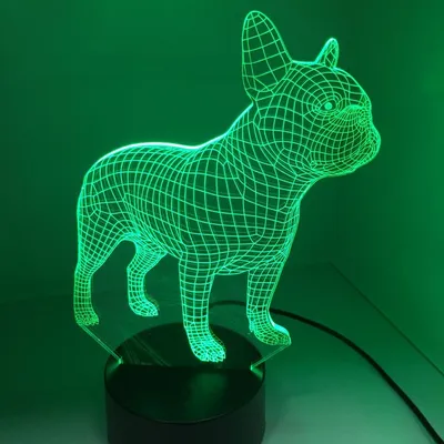 7 Colors Hologram French Bulldog Night Light