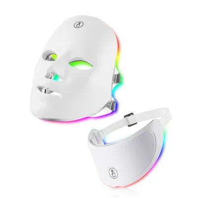7 Colors Led Facial Mask With Neck Red Light Therapy Mask For Skin Tightening Lifting Anti-aging Bio-Light Beauty