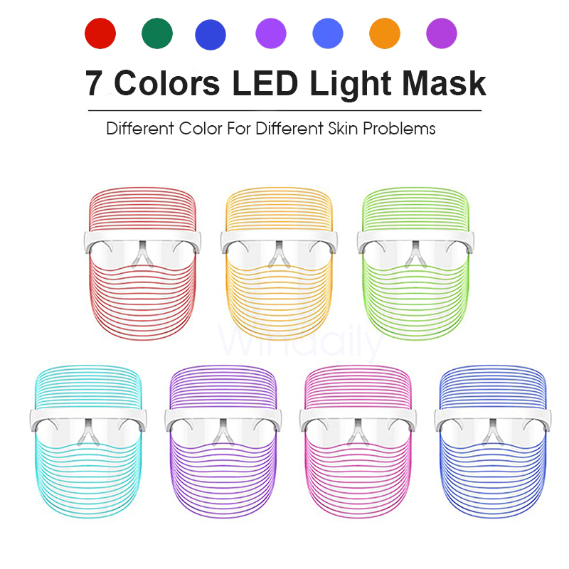 7 Colors LED Light Therapy Facial Mask Photon Anti Aging Anti Wrinkle Rejuvenation Wireless Face Mask Skin Care Beatuy