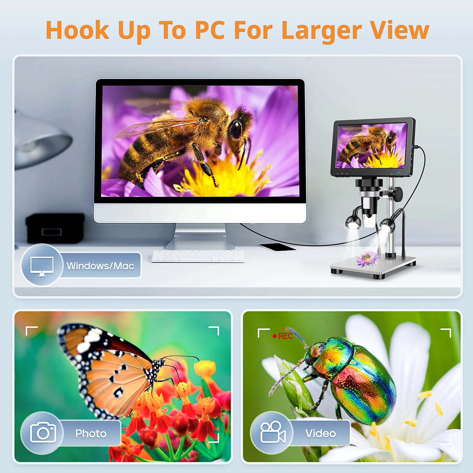 7'' Digital Microscope 1500X Zoom 12MP HD Electronic Microscopes Camera Magnifier for Soldering Phone Repair Microscope 7'' Digital Microscope 1500X Zoom 12MP HD Electronic Microscopes Camera Magnifier for Soldering Phone Repair Microscope