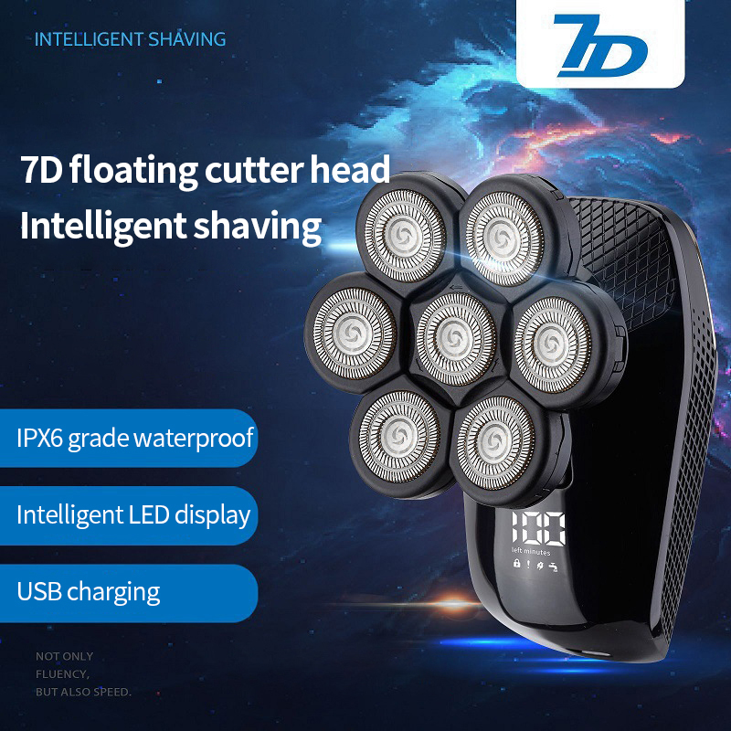 7 Heads Electric Shaver Hairdresser Rechargeable Shaver For Men Shave Heads