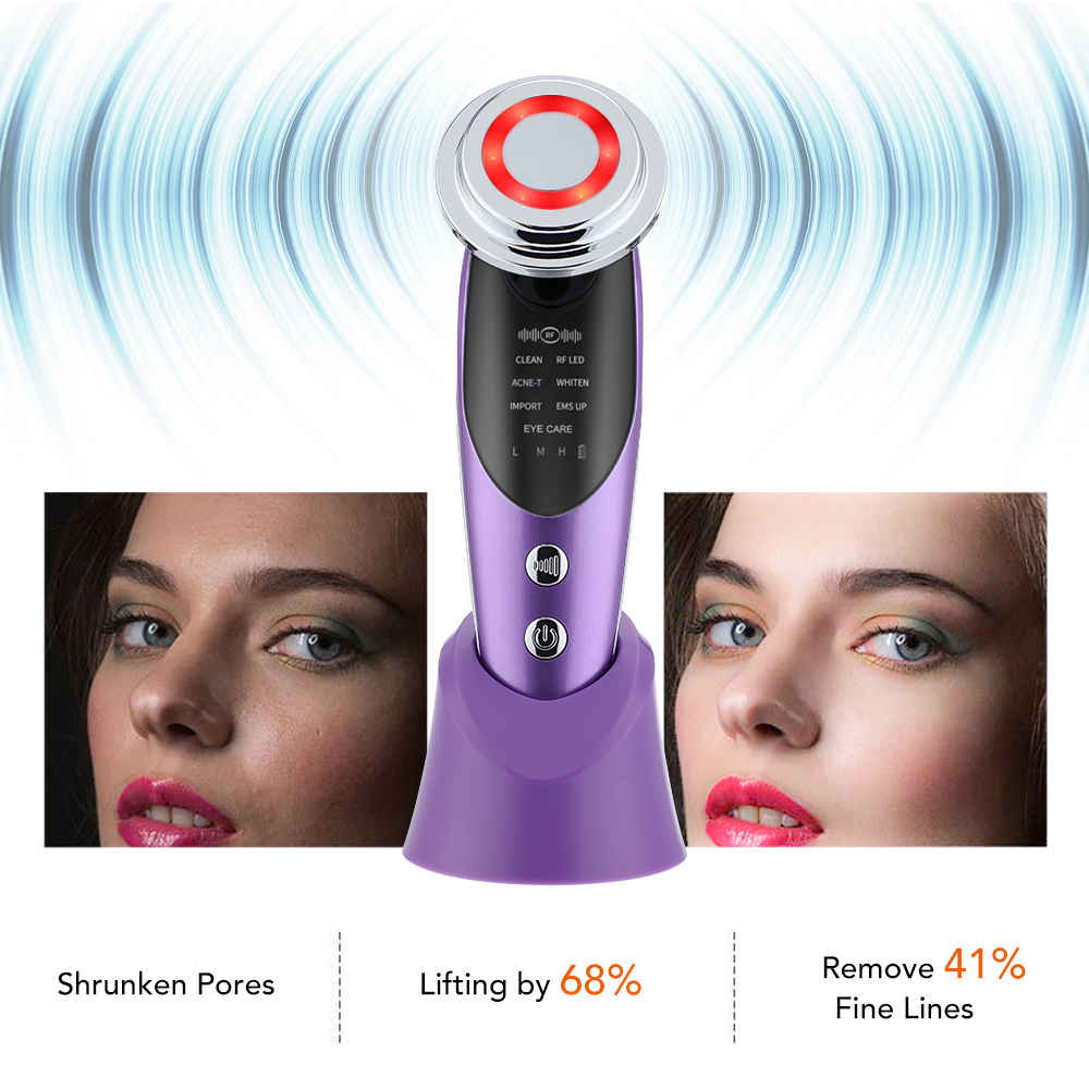 7 in 1 Face Lift Microcurrent Skin Rejuvenation Facial Massager Light Therapy Anti Aging Wrinkle Beauty Apparatus