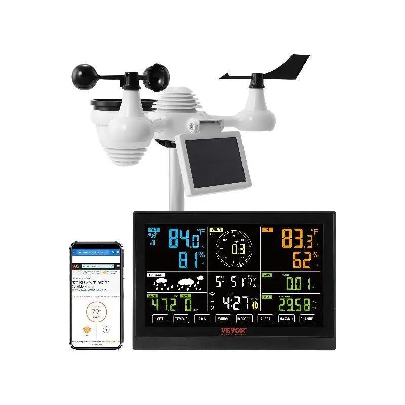 7-in-1 Wi-Fi Weather Station 7.5 in Color Display with Solar Wireless Outdoor Sensor Alarm Alerts for Temperature 7-in-1 Wi-Fi Weather Station 7.5 in Color Display with Solar Wireless Outdoor Sensor Alarm Alerts for Temperature