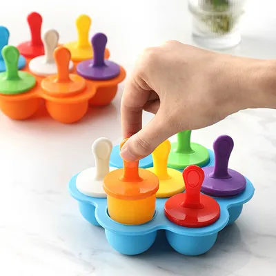 7 Slots Silicone Round Popsicle Mold