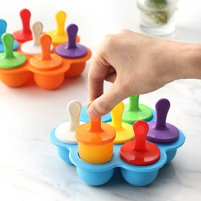 7 Slots Silicone Round Popsicle Mold