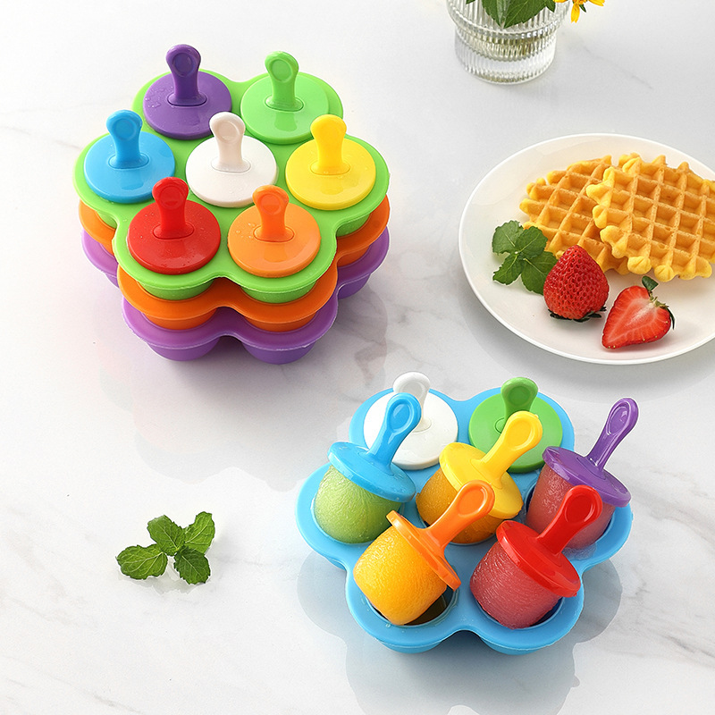 7 Slots Silicone Round Popsicle Mold 7 Slots Silicone Round Popsicle Mold