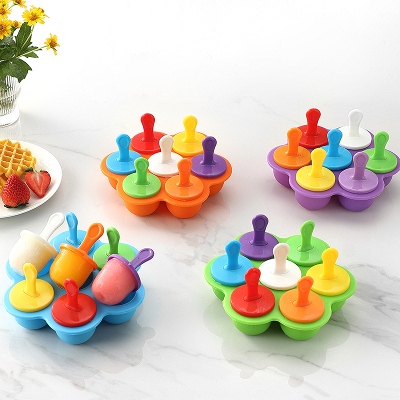 7 Slots Silicone Round Popsicle Mold 7 Slots Silicone Round Popsicle Mold