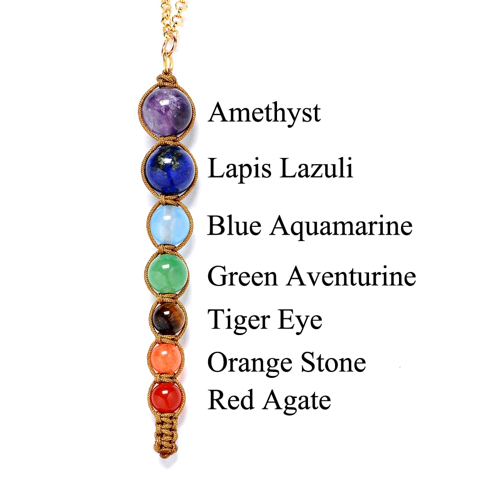 7 Stones Chakra Pendant Necklace 7 Stones Chakra Pendant Necklace