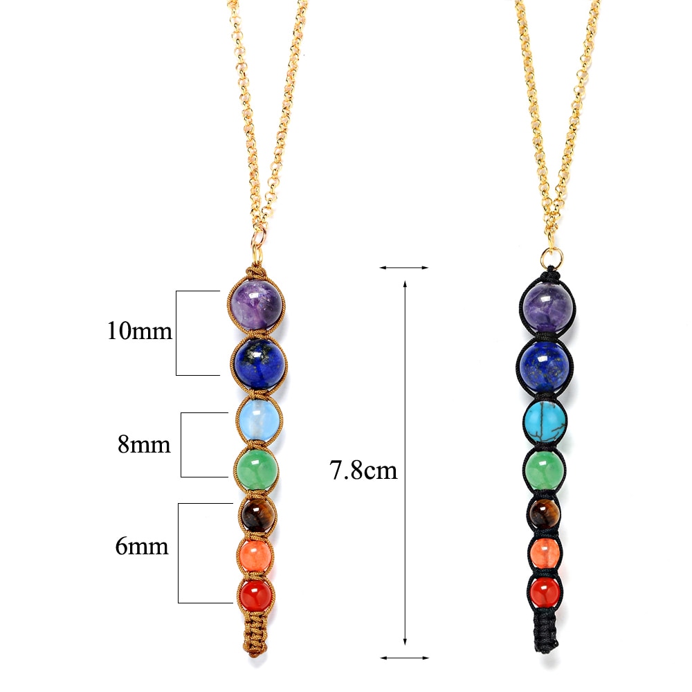 7 Stones Chakra Pendant Necklace 7 Stones Chakra Pendant Necklace
