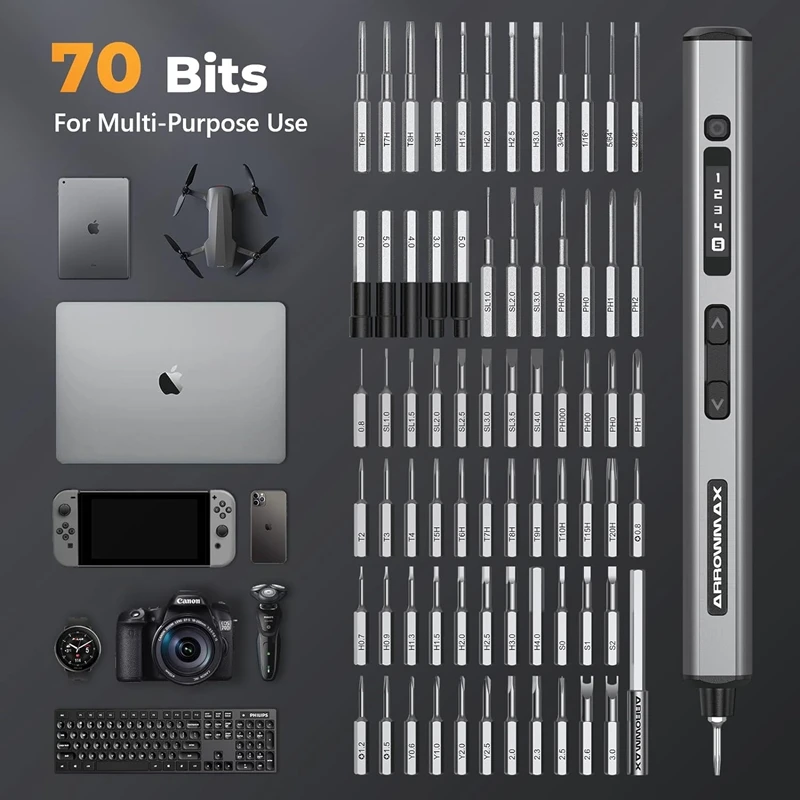 70 in 1 Mini Electric Screwdriver Precision Cordless Screwdriver Set for Phone Camera Laptop Watch Repair SES Ultra 70 in 1 Mini Electric Screwdriver Precision Cordless Screwdriver Set for Phone Camera Laptop Watch Repair SES Ultra