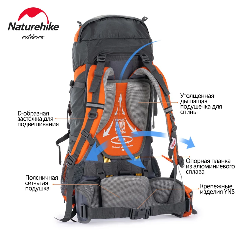 70L Mountaineering Backpack Bag Man Rucksack Outdoor Hiking Backpack Waterproof Travel Bag Big Capacity Backpack