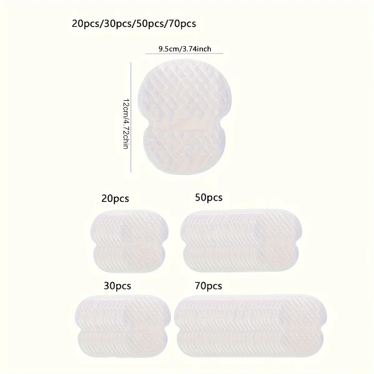 70pcs Underarm Sweat Pads, Washable Sweat Absorbing Guards, Dress Sweat Perspiration Pads Shield