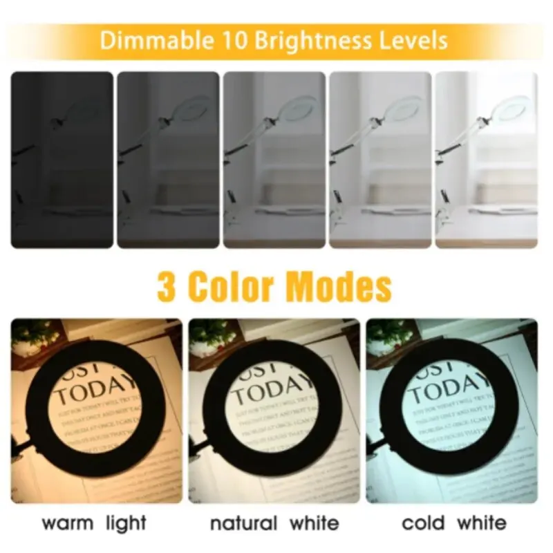 72LED 8X/10X Illuminated Magnifier USB 3 Colors LED Magnifying Glass for Soldering Iron Repair/Table Lamp/Skincare 72LED 8X/10X Illuminated Magnifier USB 3 Colors LED Magnifying Glass for Soldering Iron Repair/Table Lamp/Skincare