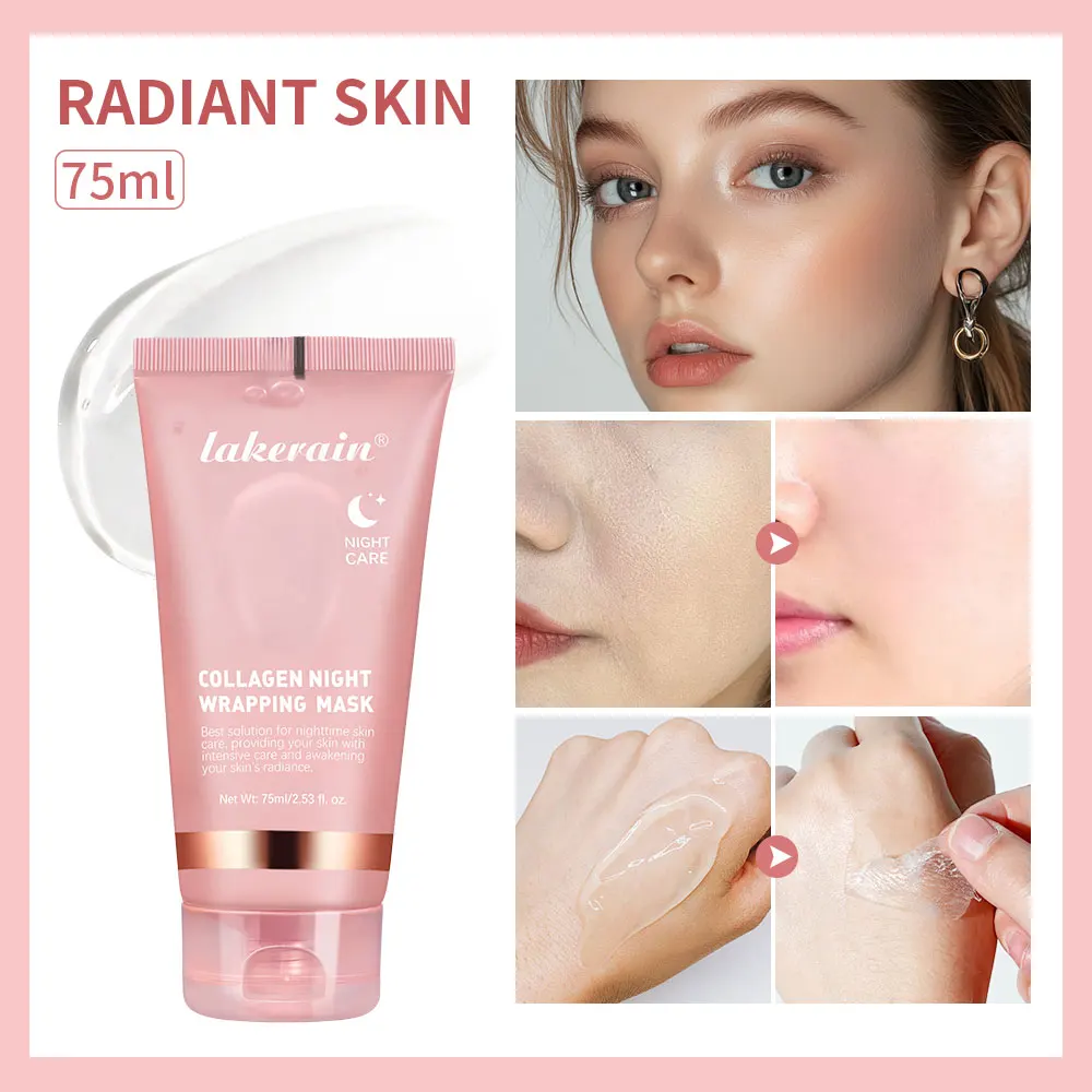 75ml Collagen Overnight Wrapping Peel Off Facial Mask Korean Collagen Night Wrapping Mask Deeply Hydrates Night Care