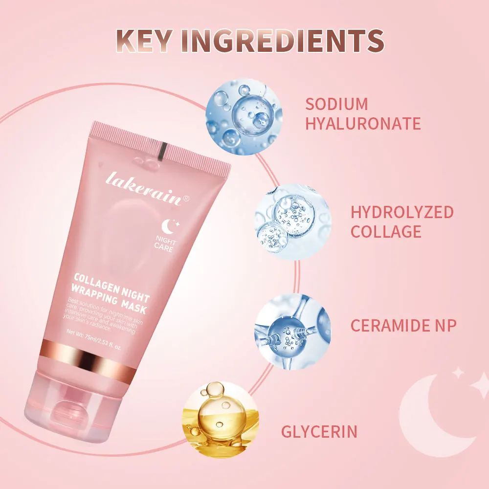 75ml Collagen Overnight Wrapping Peel Off Facial Mask Korean Collagen Night Wrapping Mask Deeply Hydrates Night Care