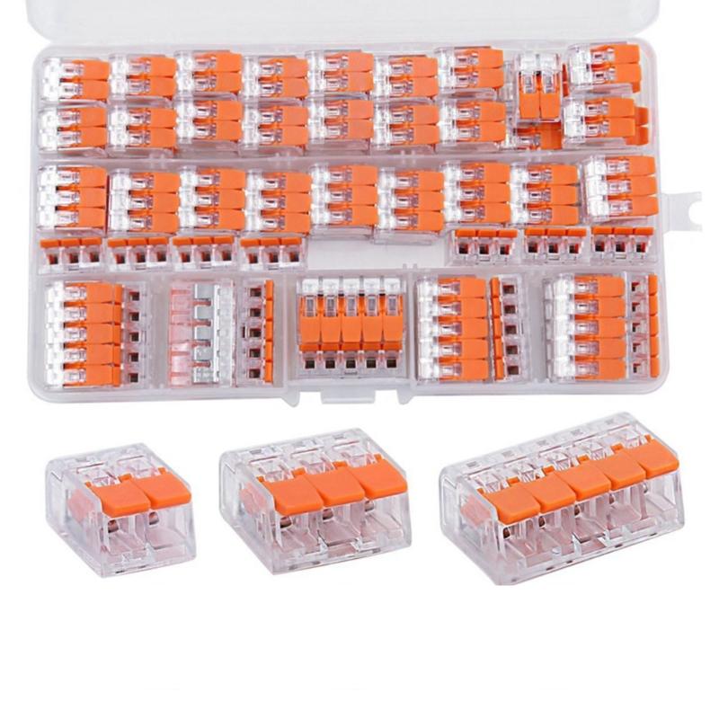75Pcs Box Electrical Lever Wire Connectors 2 Port 3 Port 5 Port Electric Cable Clamp Mini Quick Wire Terminal Connector 75Pcs Box Electrical Lever Wire Connectors 2 Port 3 Port 5 Port Electric Cable Clamp Mini Quick Wire Terminal Connector
