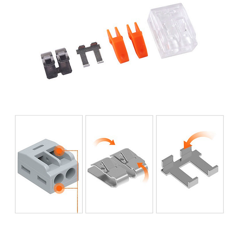 75Pcs Box Electrical Lever Wire Connectors 2 Port 3 Port 5 Port Electric Cable Clamp Mini Quick Wire Terminal Connector