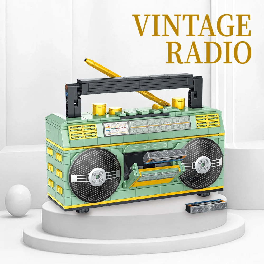 781PCS Retro Radio Classic Series Building Blocks Set Vintage Music Player Display Kit Creative Gift Toys for Adults