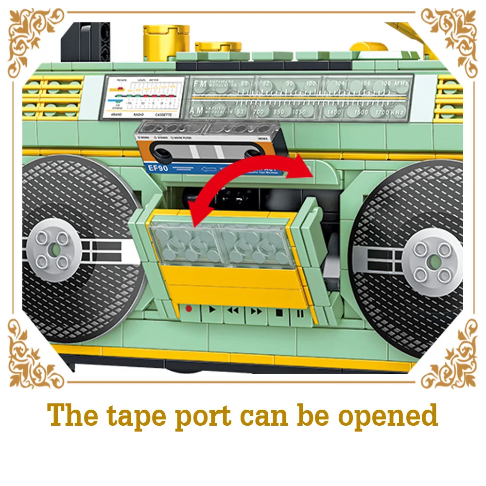 781PCS Retro Radio Classic Series Building Blocks Set Vintage Music Player Display Kit Creative Gift Toys for Adults