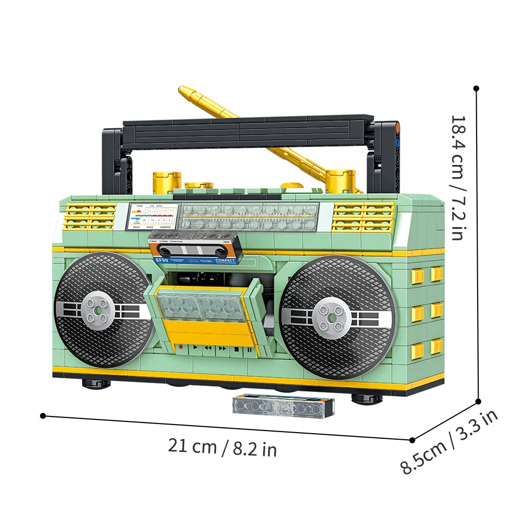 781PCS Retro Radio Classic Series Building Blocks Set Vintage Music Player Display Kit Creative Gift Toys for Adults