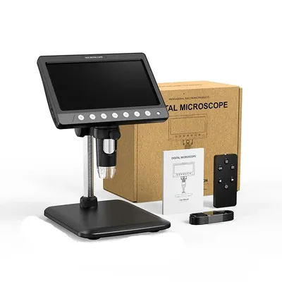 7Inch IPS Digital Coin Microscope 5MP 1200X Ultra-Precise Focusing Camera 1080P Video Microscope 8 LED Lights for Coin