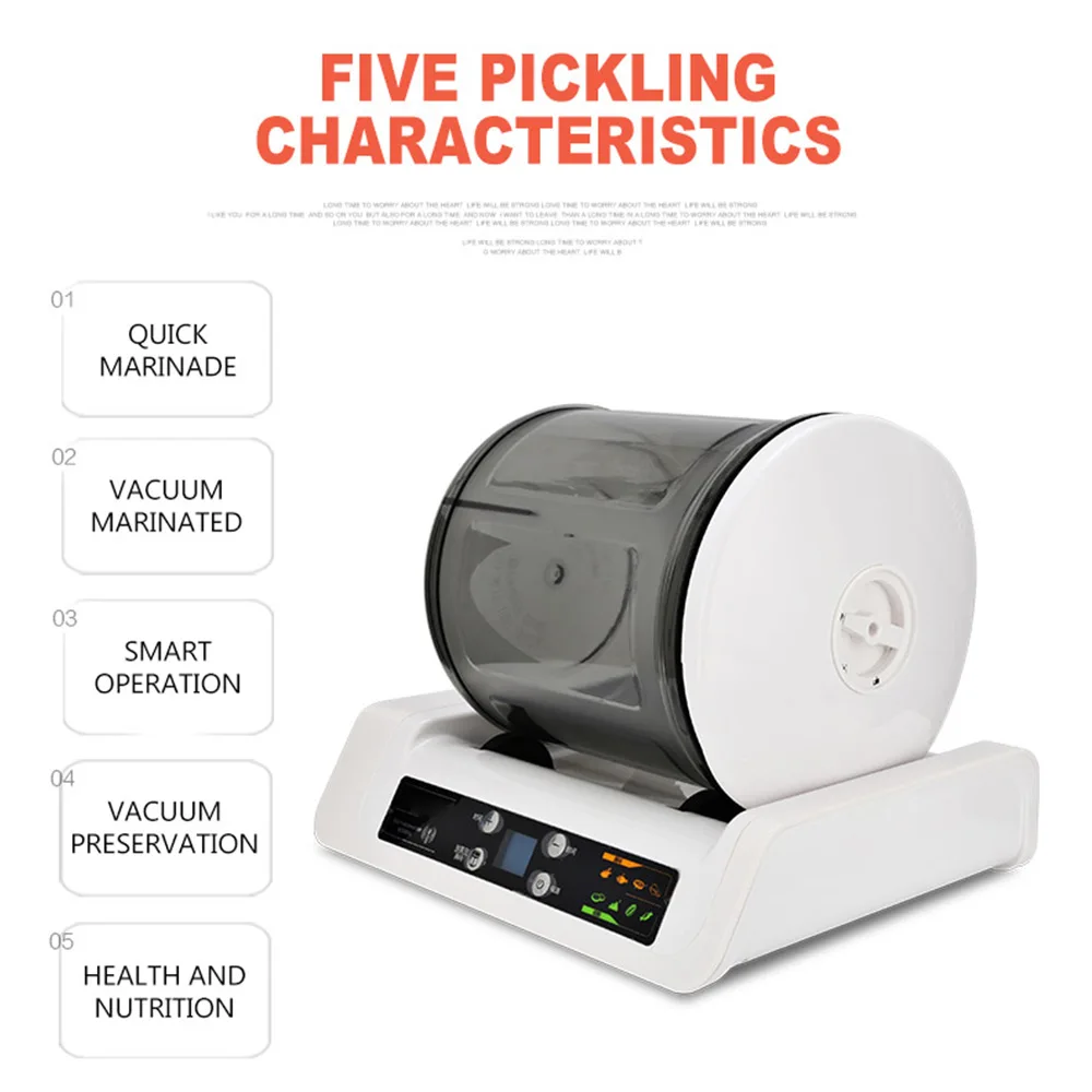 7L Electric Meat Marinated Machine Vacuum Food Pickling Machine Household Vacuum Commercial Meat/Fried Chicken Marinator