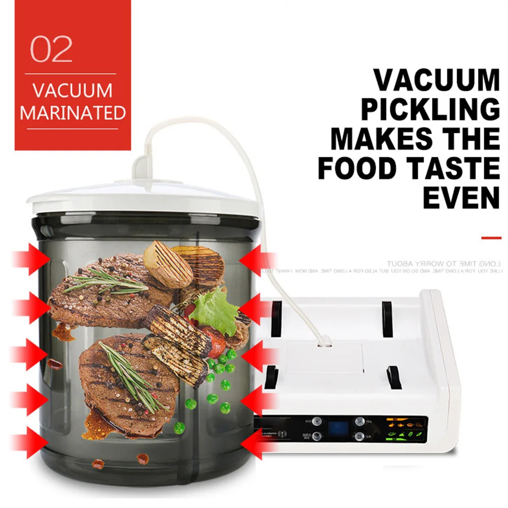 7L Electric Meat Marinated Machine Vacuum Food Pickling Machine Household Vacuum Commercial Meat/Fried Chicken Marinator