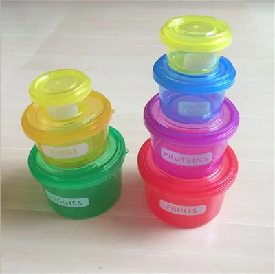7pcs Food Containers Meal Portion Prep