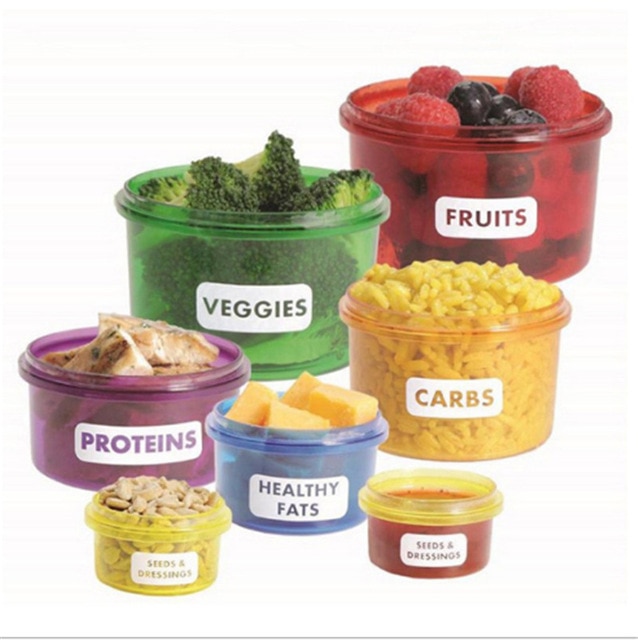 7pcs Food Containers Meal Portion Prep