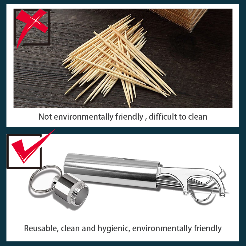 7pcs Stainless Steel Toothpick Set Tooth Flossing Reusable Toothpicks Portable Toothpick Floss Teeth Cleaner Oral 7pcs Stainless Steel Toothpick Set Tooth Flossing Reusable Toothpicks Portable Toothpick Floss Teeth Cleaner Oral