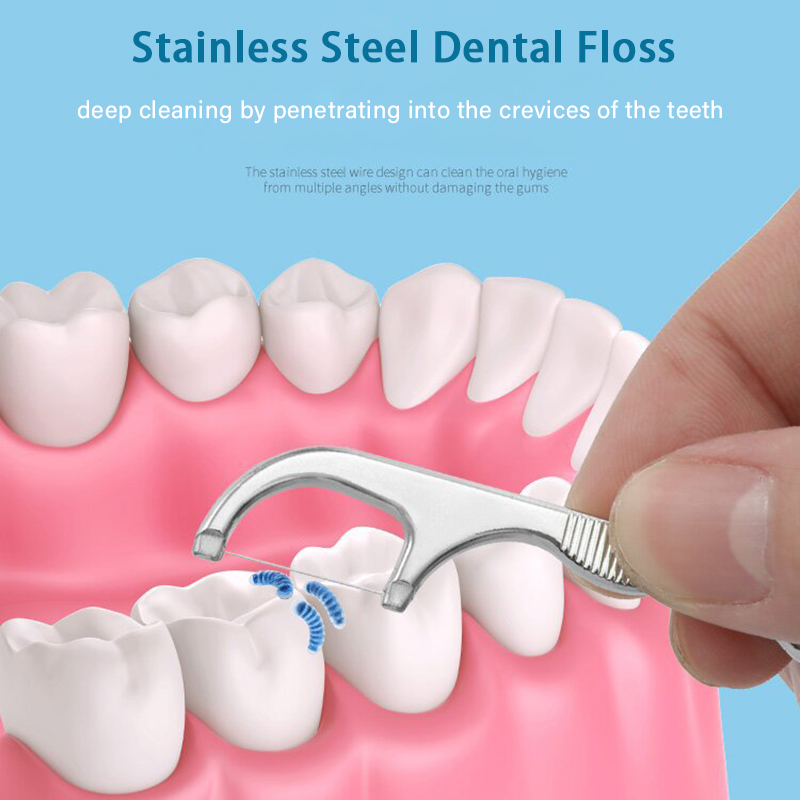 7pcs Stainless Steel Toothpick Set Tooth Flossing Reusable Toothpicks Portable Toothpick Floss Teeth Cleaner Oral 7pcs Stainless Steel Toothpick Set Tooth Flossing Reusable Toothpicks Portable Toothpick Floss Teeth Cleaner Oral