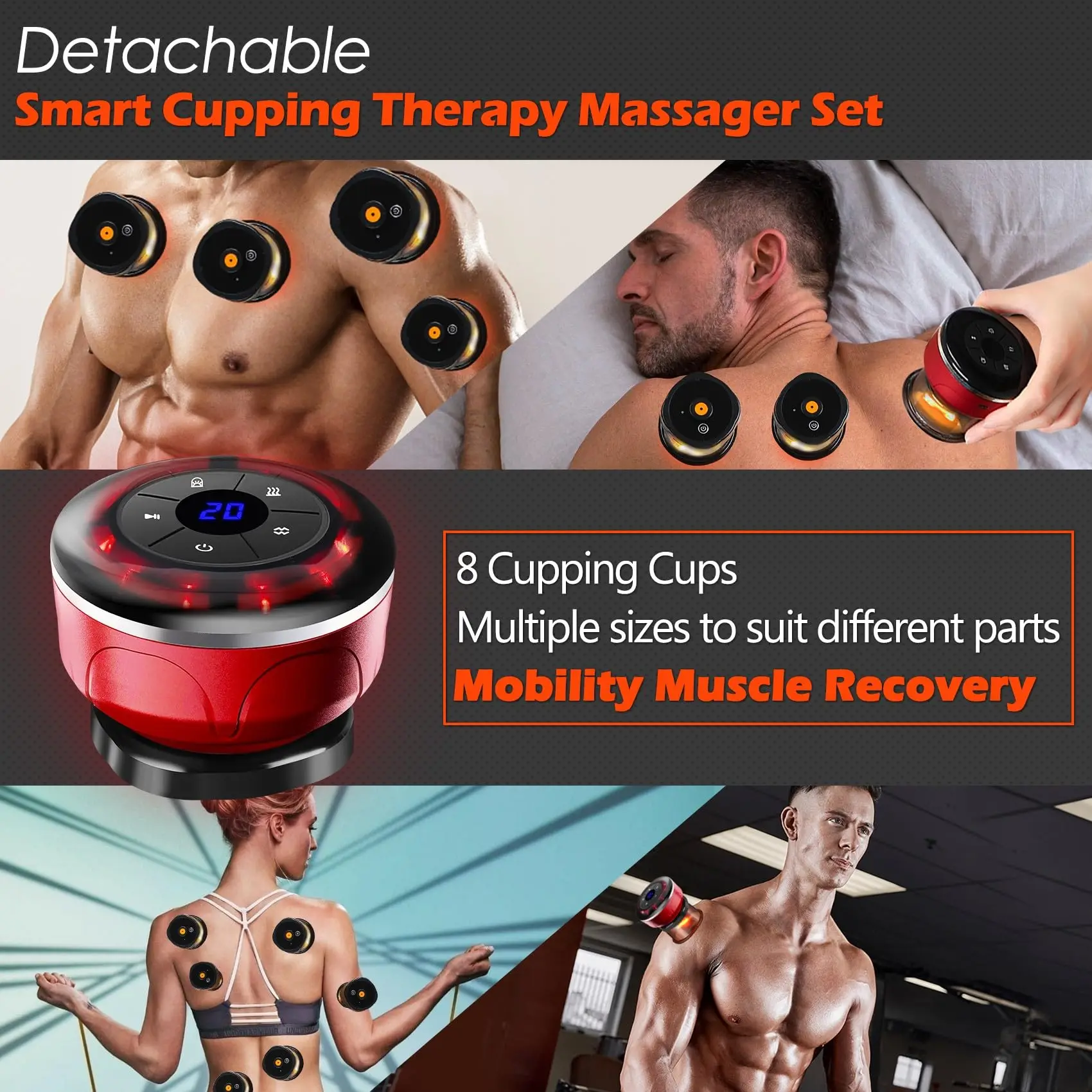8 Cups Electric Cupping Massager Gua Sha Vacuum Suction Cups Ems Anti Cellulite Magnet Therapy Scraping Fat Burner Body 8 Cups Electric Cupping Massager Gua Sha Vacuum Suction Cups Ems Anti Cellulite Magnet Therapy Scraping Fat Burner Body