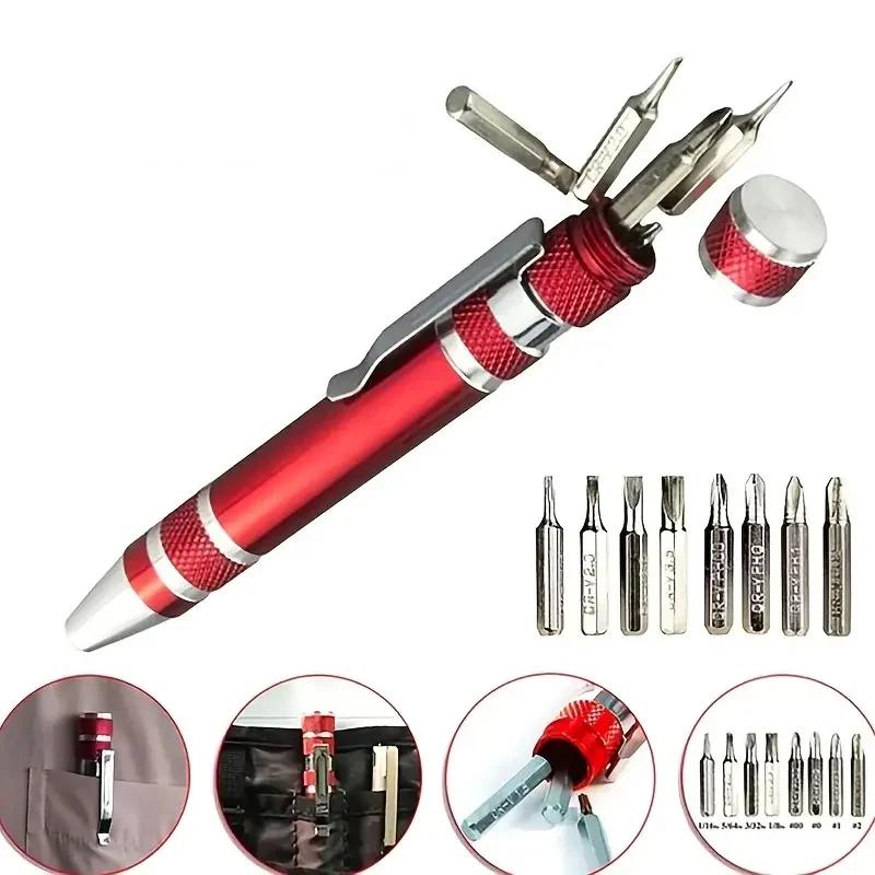 8-in-1 Aluminum Alloy Screwdriver Pen – Changeable Bits For Easy Repairs & Disassembly