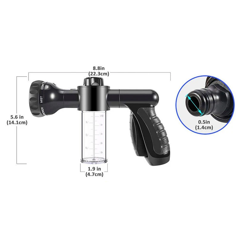 8 In 1 Garden Multi Gun Auto Foam Water Gun Car Washer Water Gun High Pressure Cleaning Car Washing Snow Foam Gun