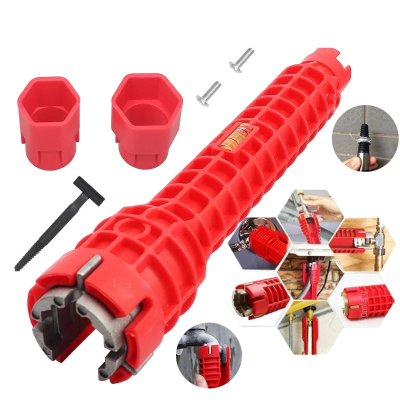 8 in 1 Sink Faucet Wrench Repair Tool Non-Slip Kitchen Bathroom Faucet Assembly Key Plumbing Installation Wrench