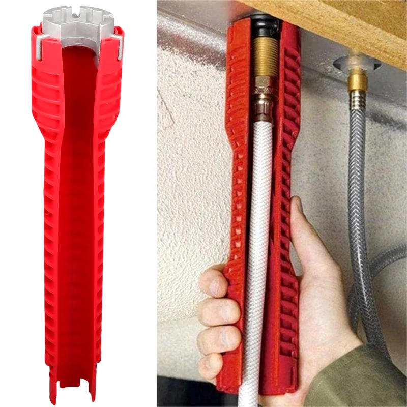 8 in 1 Sink Faucet Wrench Repair Tool Non-Slip Kitchen Bathroom Faucet Assembly Key Plumbing Installation Wrench
