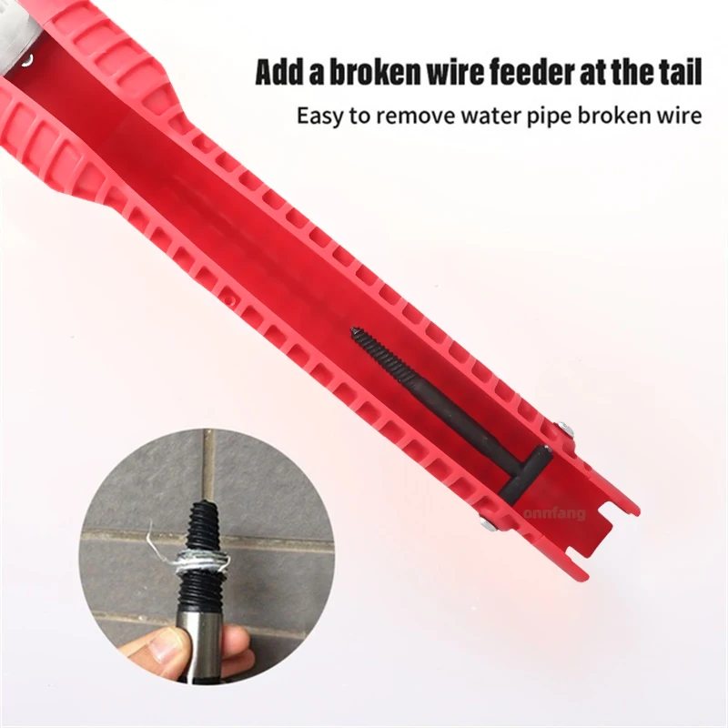 8 in 1 Sink Faucet Wrench Repair Tool Non-Slip Kitchen Bathroom Faucet Assembly Key Plumbing Installation Wrench