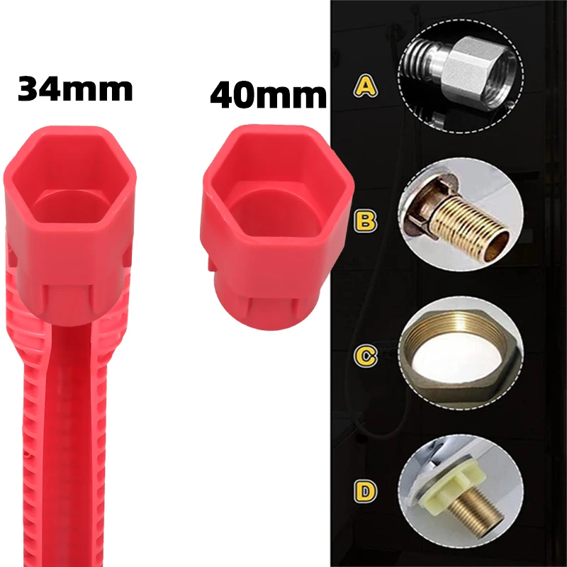 8 in 1 Sink Faucet Wrench Repair Tool Non-Slip Kitchen Bathroom Faucet Assembly Key Plumbing Installation Wrench