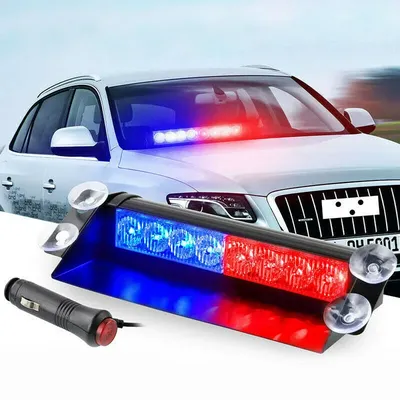 8 LED Police Lights Strobe Light For Car 12V Emergency Signal Lamps Warning Light Auto Truck Flashing Windshield Flash