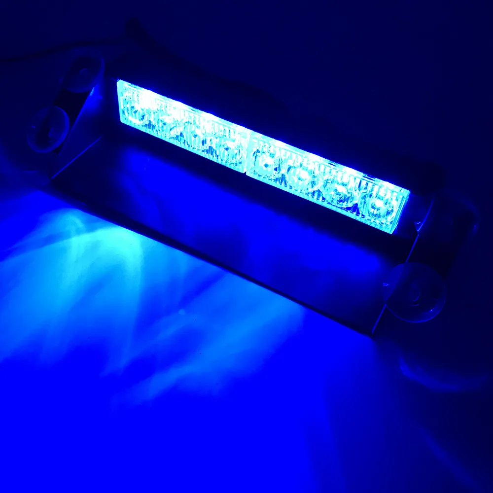8 LED Police Lights Strobe Light For Car 12V Emergency Signal Lamps Warning Light Auto Truck Flashing Windshield Flash