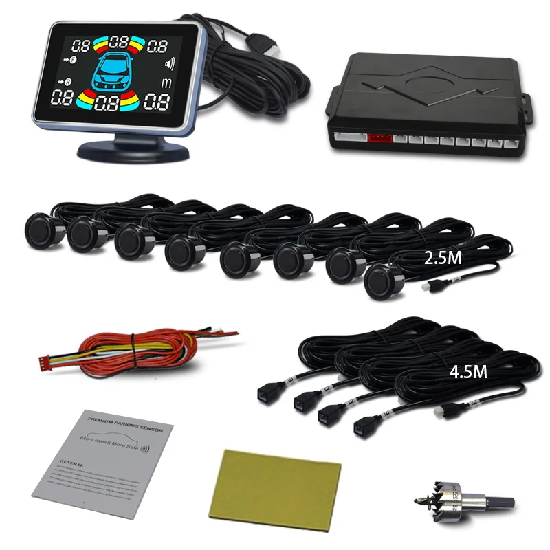 8 Parking Sensor Parktronic Car Automobile Reversing Backup Radar Electronics Rear Auto Detector Backing Assistance Kit
