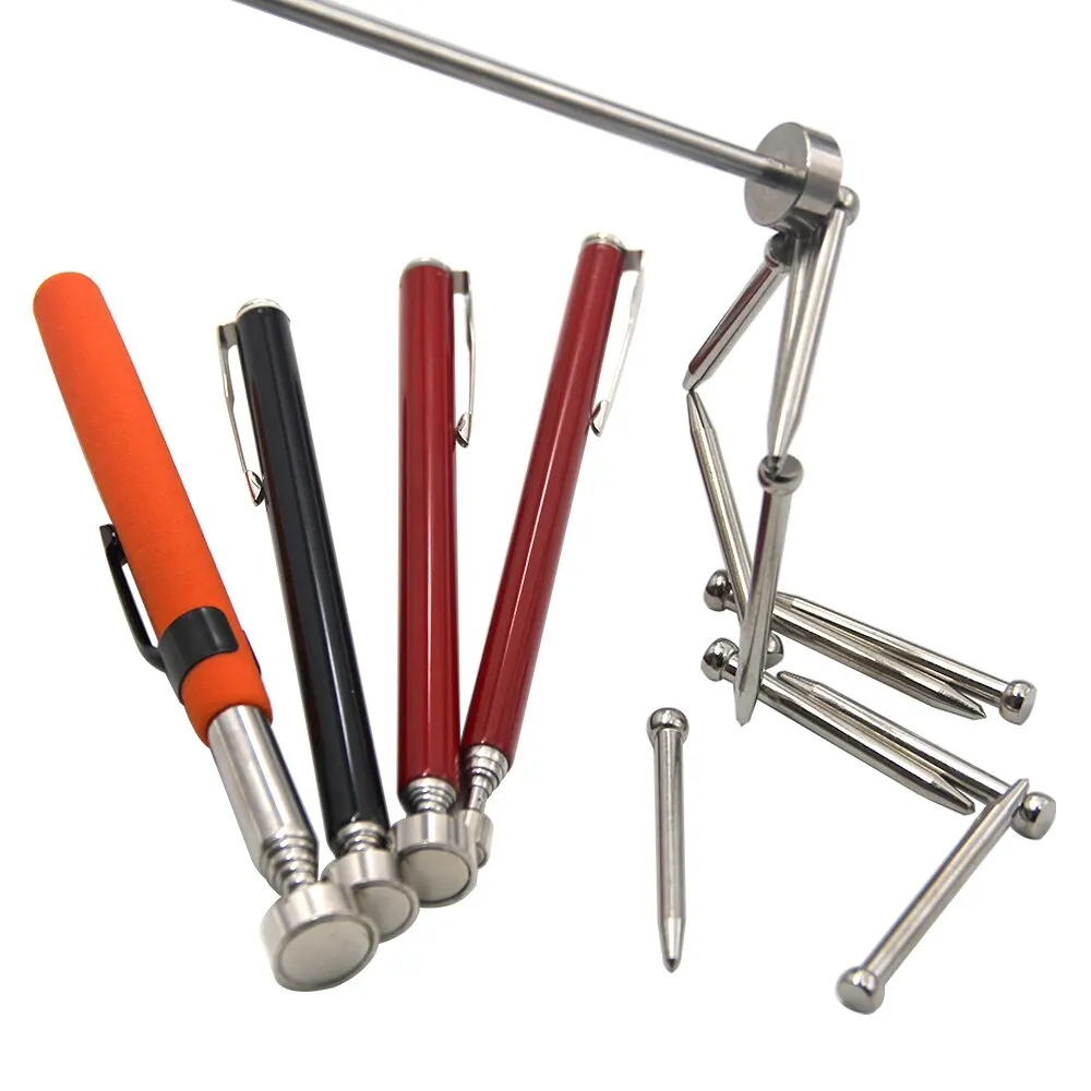 8 Pound Magnetic Retractable Pickup Orange Suction Iron Rod Portable Multifunctional Extractor Pen Clip Automotive 8 Pound Magnetic Retractable Pickup Orange Suction Iron Rod Portable Multifunctional Extractor Pen Clip Automotive
