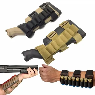 8 Rounds 20 Gauge Buttstock Ammo Shell Carrier Shotshell Holder Arm Pouch Outdoor Airsoft Hunting Cartridge Mag Holster 8 Rounds 20 Gauge Buttstock Ammo Shell Carrier Shotshell Holder Arm Pouch Outdoor Airsoft Hunting Cartridge Mag Holster